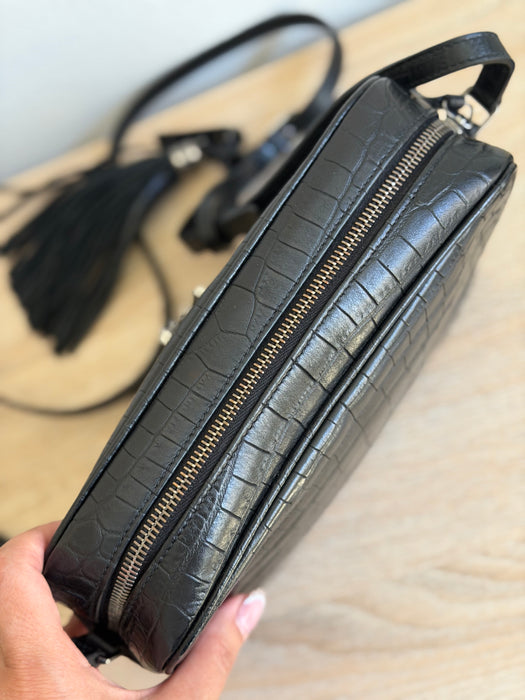 YSL Lou Croc Embossed Camera Crossbody