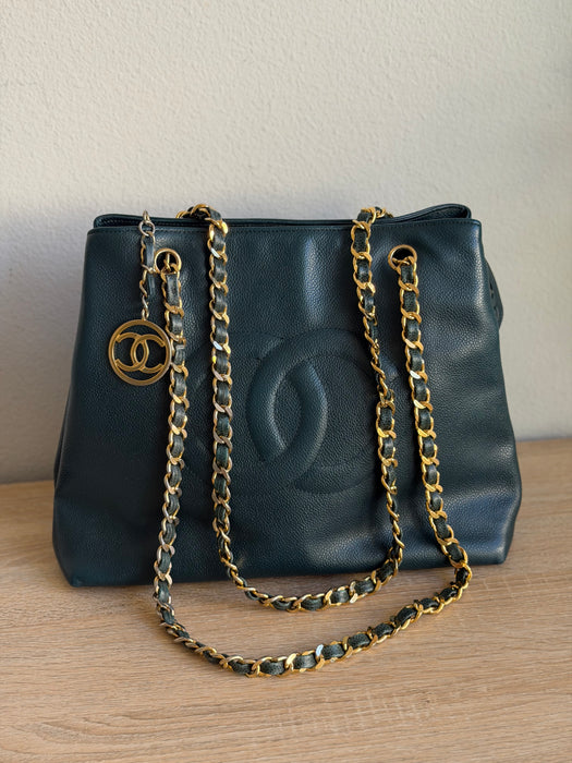 Chanel Caviar Timeless CC Forest Green