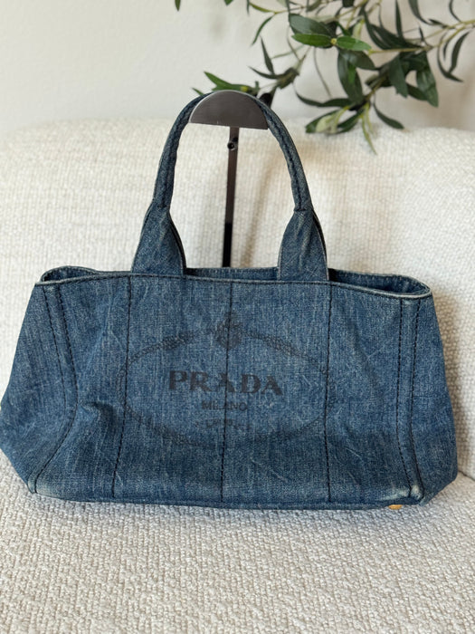 Prada Canapa Denim Tote