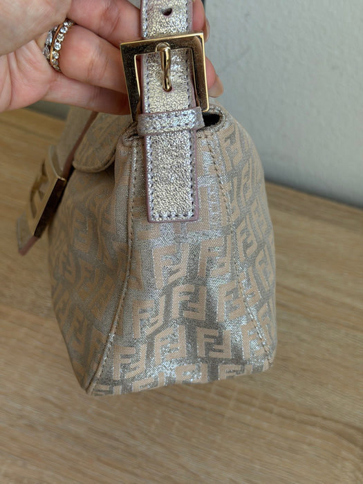 Fendi Zucchino Pink Shimmer Baguette