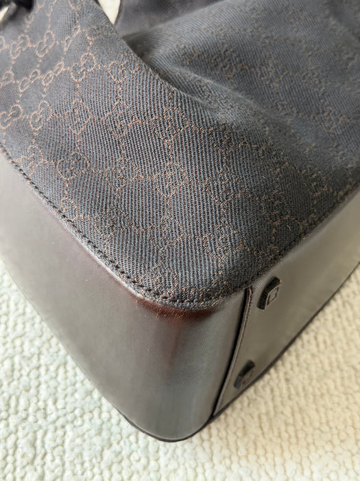 Gucci GG O Ring Chocolate Brown Tote