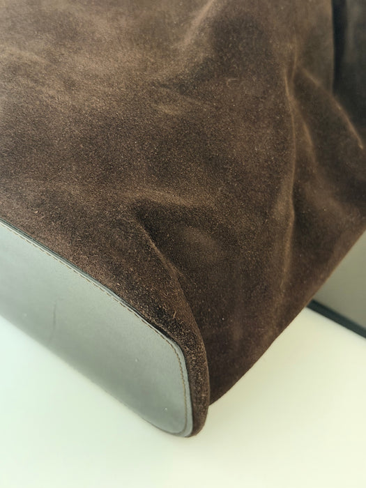 Gucci Brown Suede Hoop