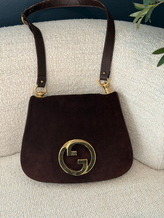 Gucci Blondie Brown Suede Crossbody