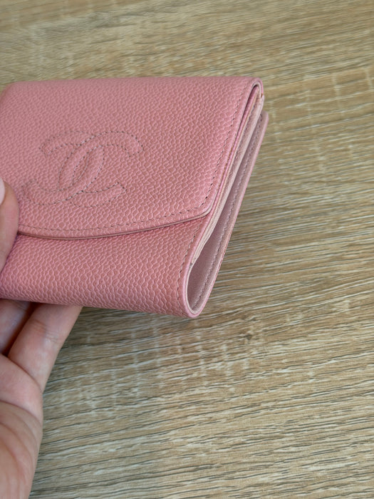 Chanel Pink Caviar Timeless CC Compact Wallet