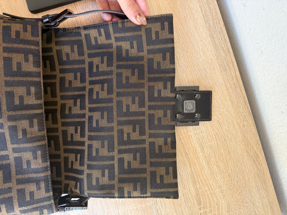 Fendi Zucca Baguette Rare Gunmetal hardware