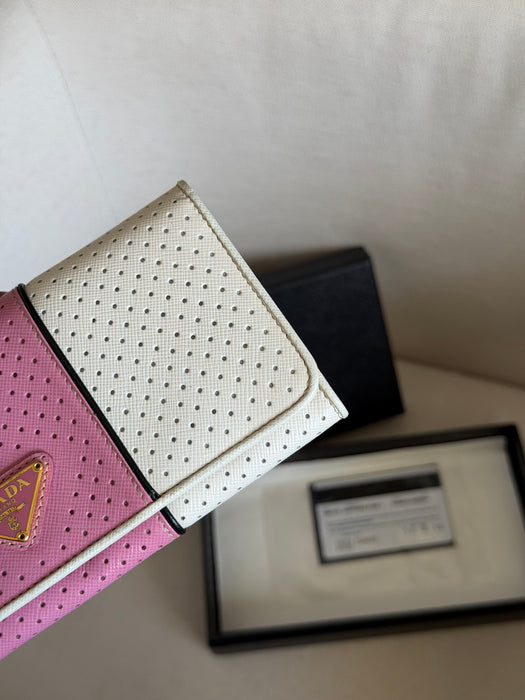 Prada Perforated Saffiano Long Wallet
