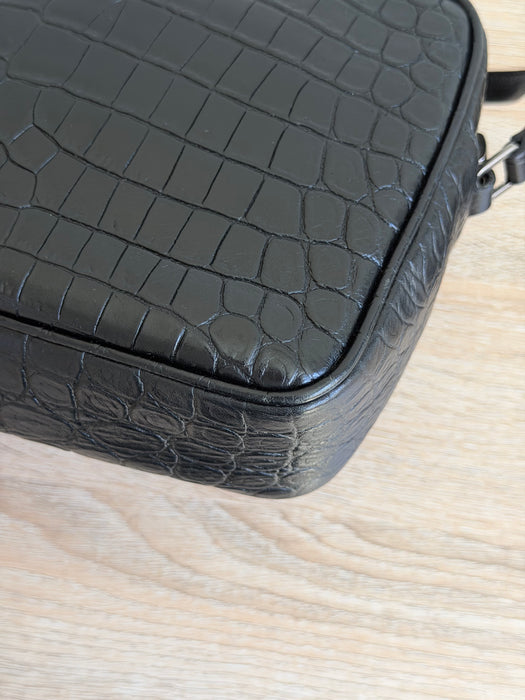YSL Lou Croc Embossed Camera Crossbody