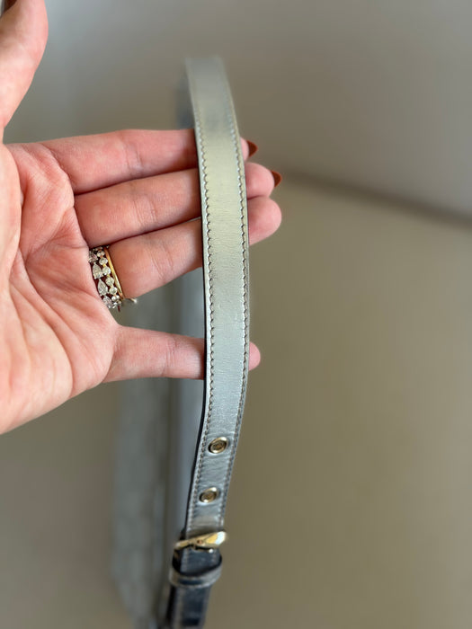 Gucci GG Metallic Silver Boat Pochette