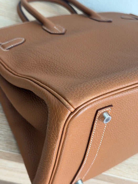 Birkin 35 in Togo gold with palladium hardware