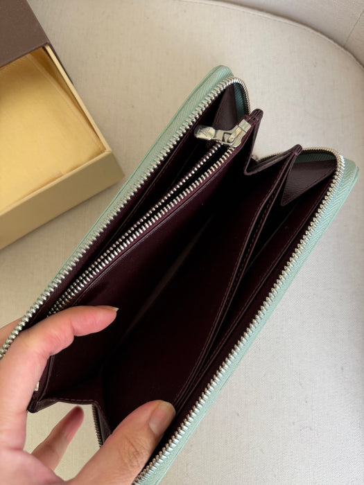 Louis Vuitton Sea-foam Green Epi Wallet: Full Set