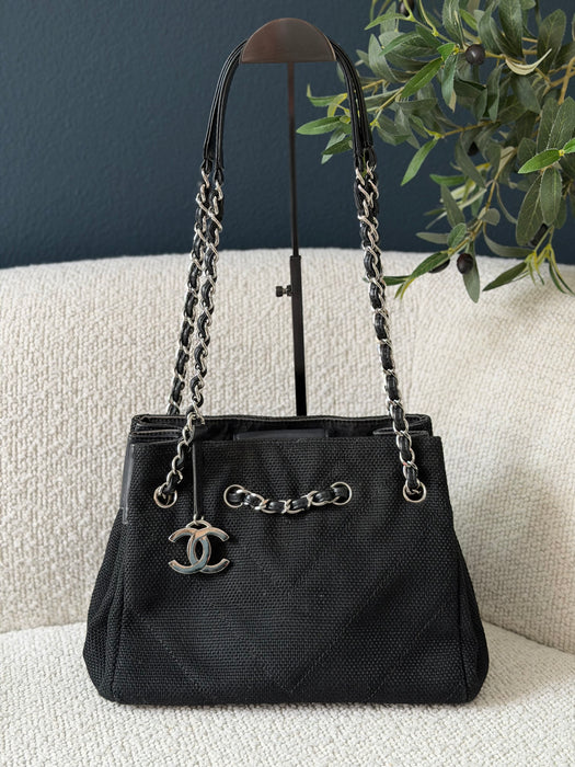 Chanel Chevron V Stitch CC Tote