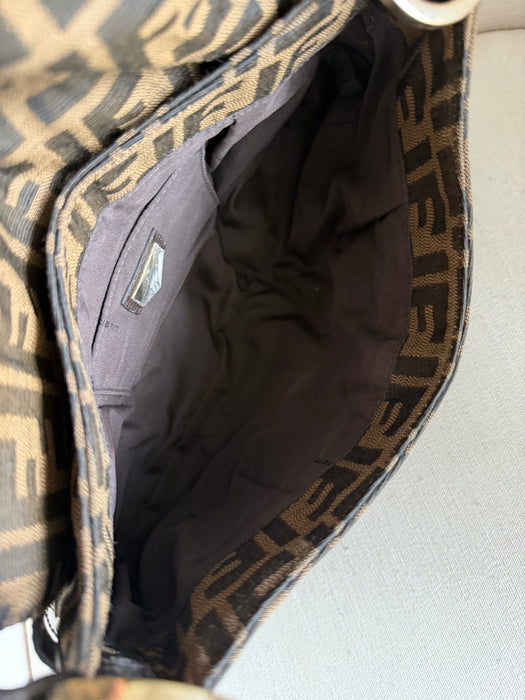 Fendi Zucca Chef Pleated Shoulder Bag