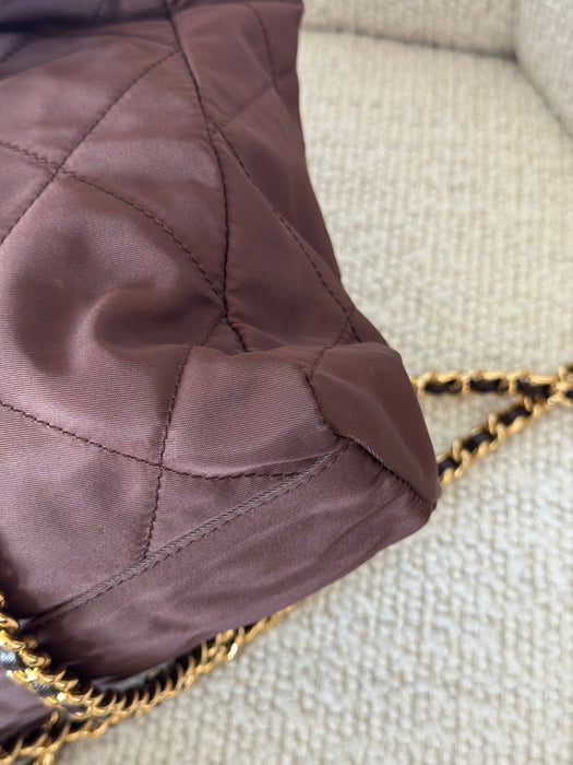 Prada Tessuto Chocolate Bar Chain Bag