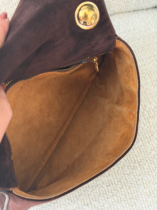 Gucci Blondie Brown Suede Crossbody