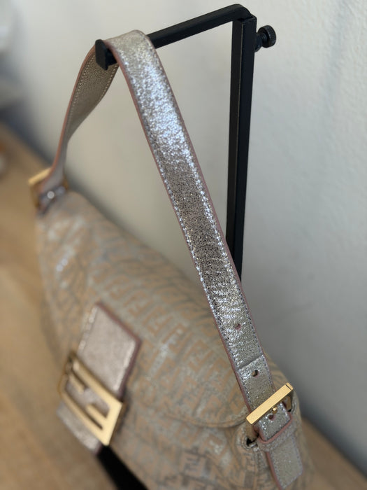 Fendi Zucchino Pink Shimmer Baguette