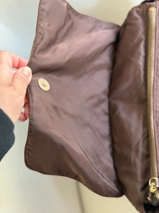 Prada Tessuto Chocolate Bar Chain Bag
