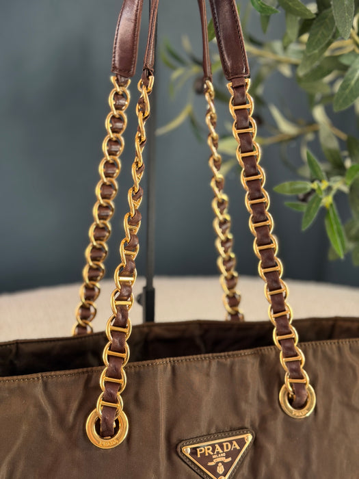Prada Tesutto Brown GHW Tote