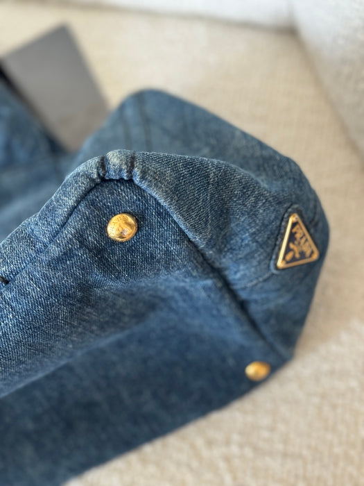 Prada Canapa Denim Tote