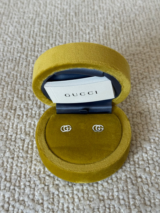 Gucci GG White Gold Earrings