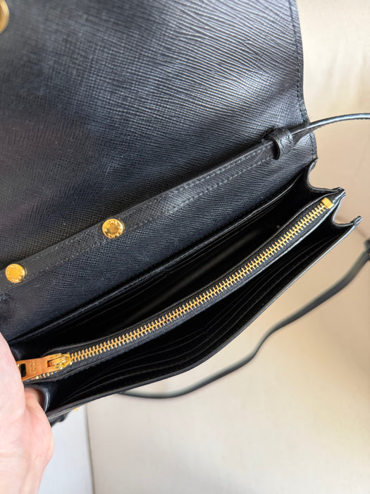 Prada Saffiano Bow Wallet on Chain