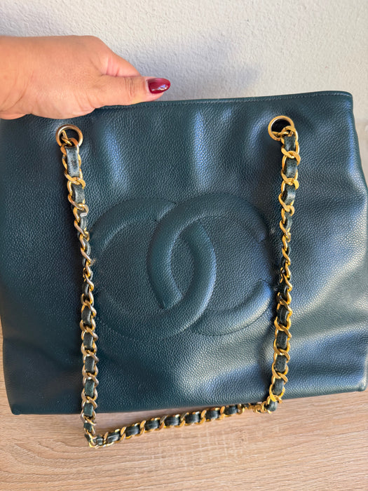 Chanel Caviar Timeless CC Forest Green