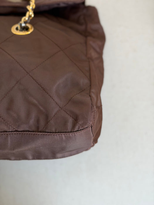 Prada Tessuto Chocolate Bar Chain Bag