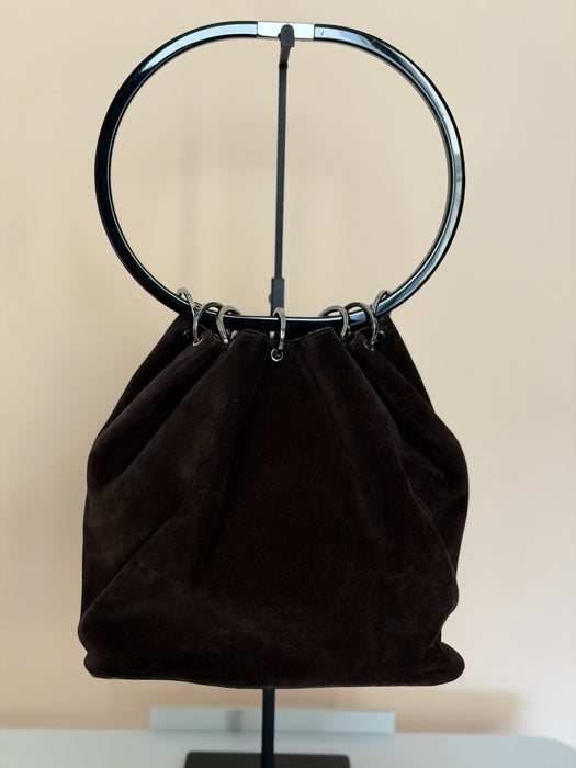 Gucci Brown Suede Hoop