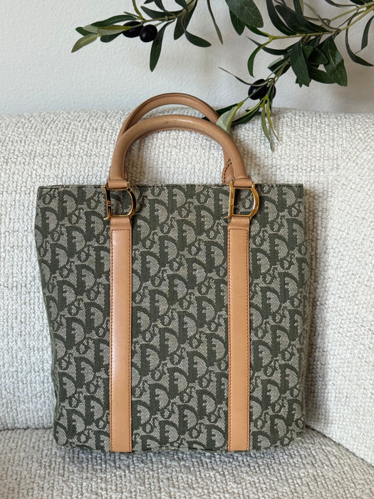 Dior Green Trotter Jacquard Tote