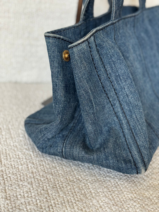Prada Canapa Denim Tote