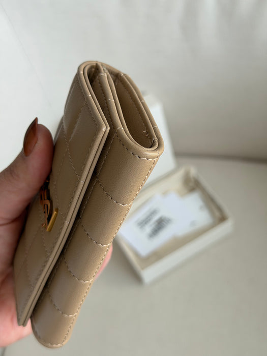 YSL card wallet in beige
