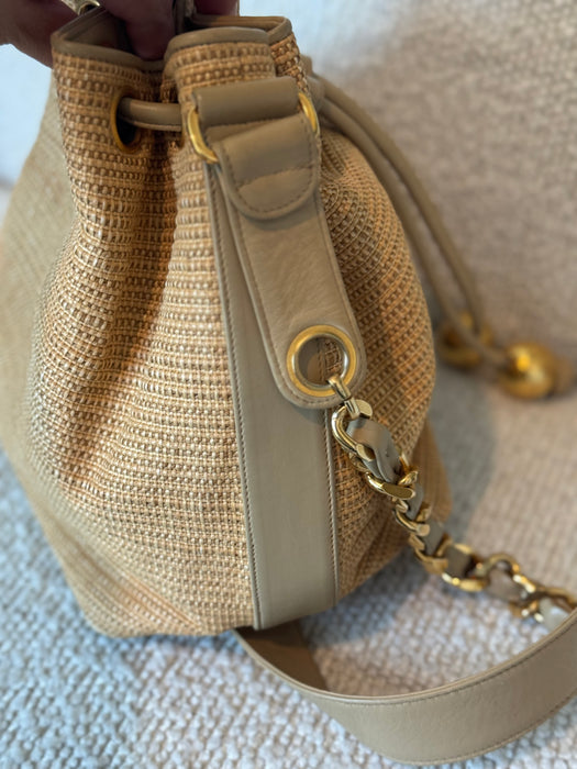 Chanel Raffia Woven Bucket