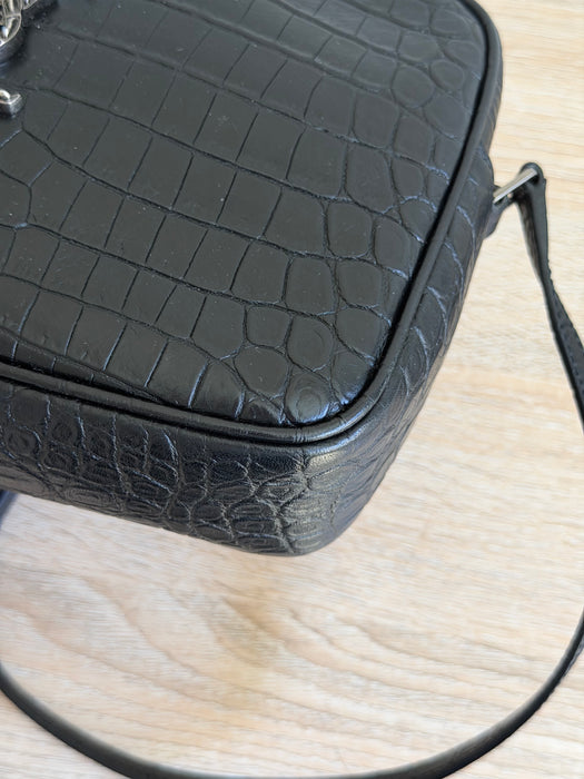YSL Lou Croc Embossed Camera Crossbody