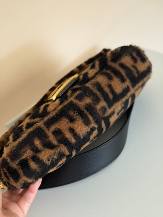 Fendi Shearling Zucca Baguette