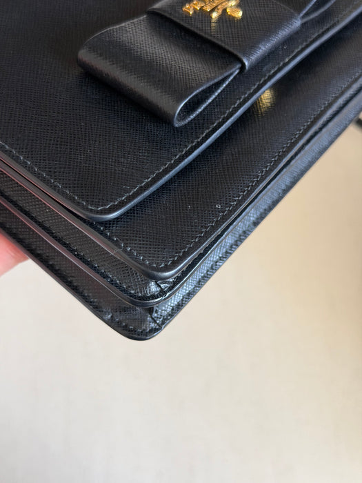 Prada Saffiano Bow Wallet on Chain
