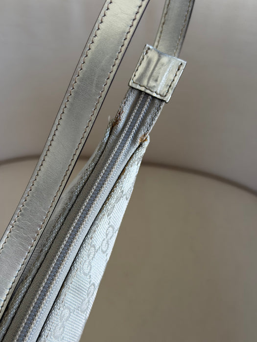 Gucci GG Metallic Silver Boat Pochette