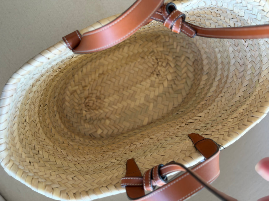 Celine Raffia Triomphe Tote