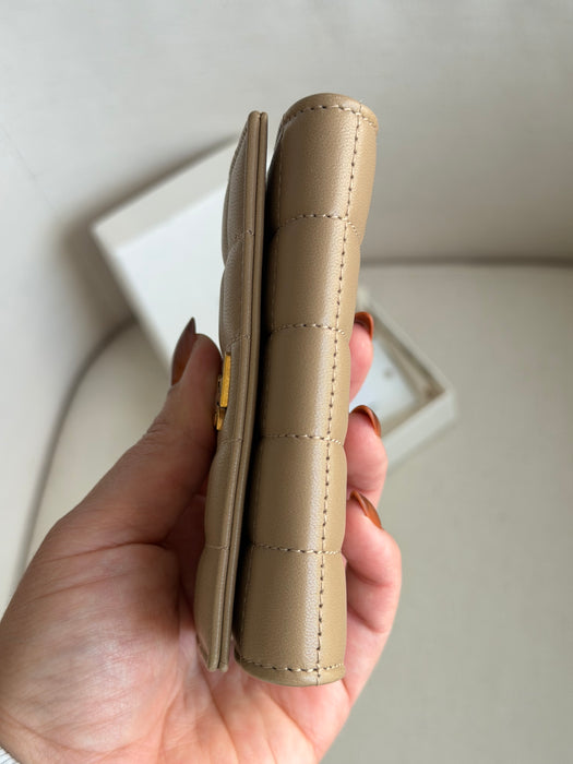 YSL card wallet in beige