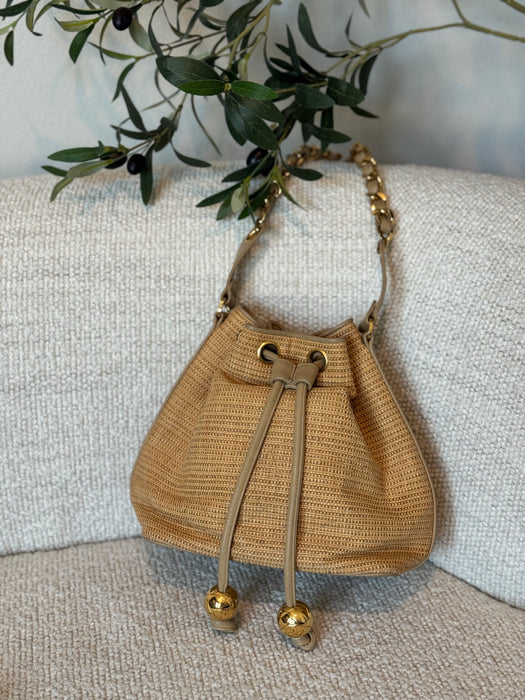 Chanel Raffia Woven Bucket