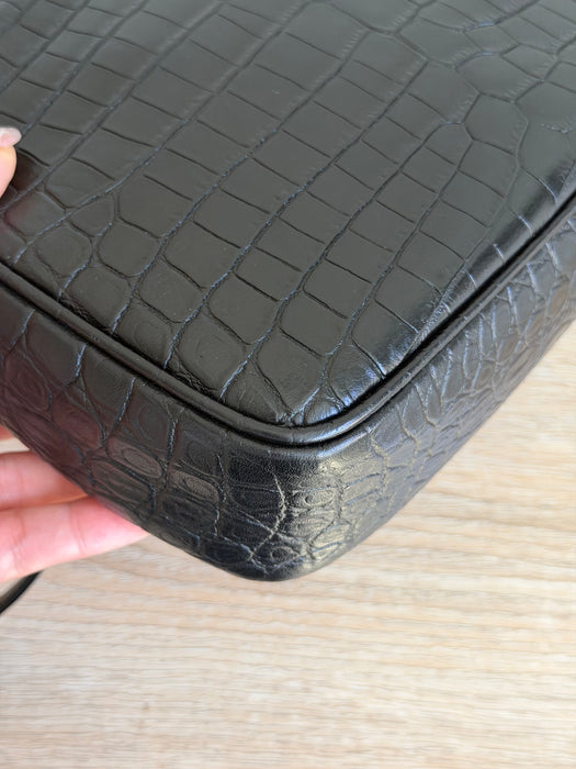 YSL Lou Croc Embossed Camera Crossbody
