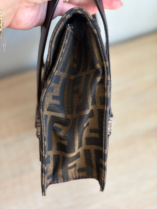 Fendi Zucca Top Handle Flap