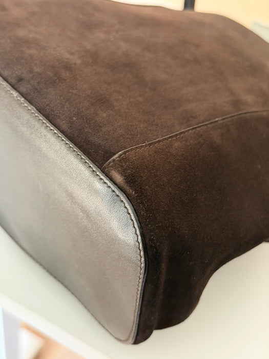 Gucci Brown Suede Hoop