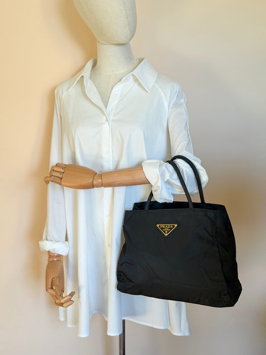 Prada Tessuto Tote in GHW