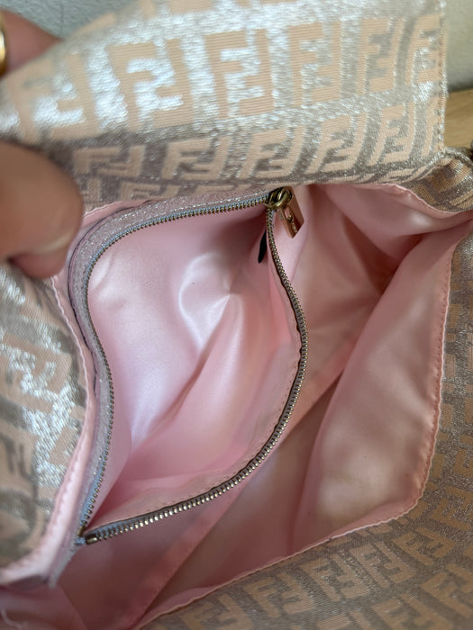 Fendi Zucchino Pink Shimmer Baguette