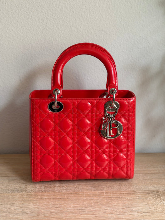 Lady Dior medium patent leather