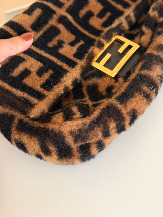 Fendi Shearling Zucca Baguette