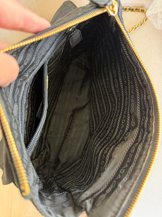 Prada Tessuto Blk/GHW Chain Bag