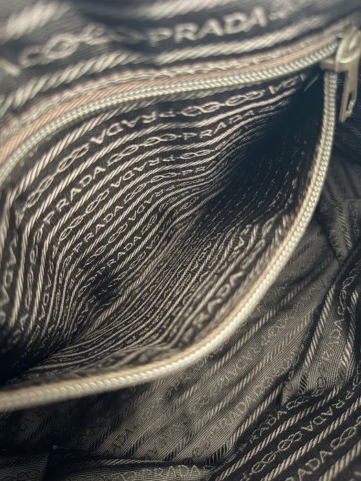 Prada Tessuto Chocolate Bar Chain Bag