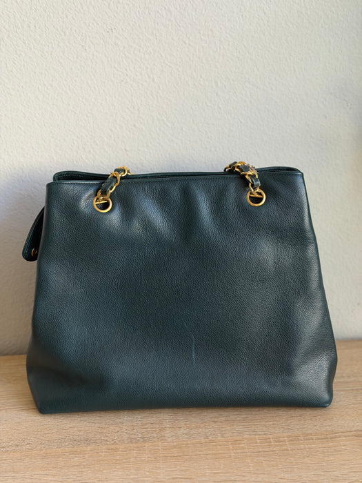 Chanel Caviar Timeless CC Forest Green
