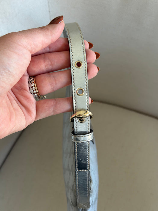 Gucci GG Metallic Silver Boat Pochette