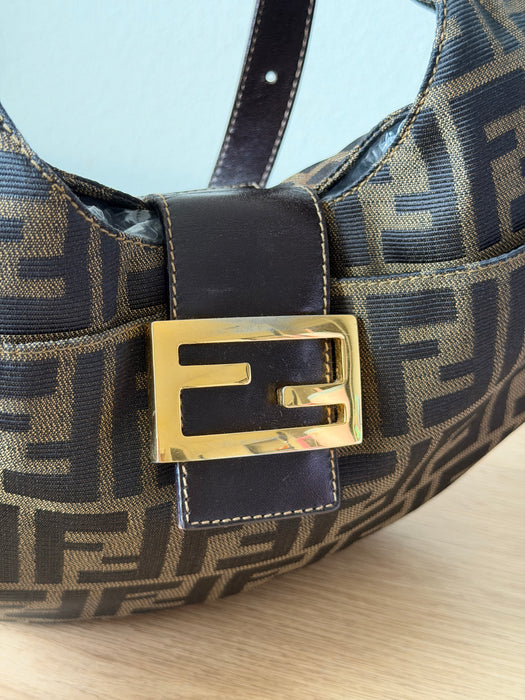 Fendi Crescent Zucca Hobo